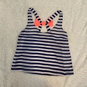 Striped blue and white tank top